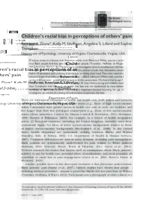 1  British Journal of Developmental Psychology (2014) © 2014 The British Psychological Society www.wileyonlinelibrary.com