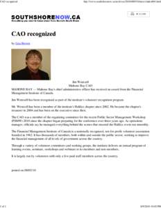 CAO recognized  1 of 1 http://www.southshorenow.ca/archives[removed]news/index004.html