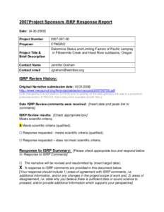 Microsoft Word[removed][removed]ISRP Response Report.doc