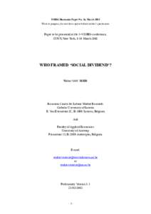 USBIG Discussion Paper No. 26, March 2002 Work in progress, do not cite or quote without author’s permission Paper to be presented at the 1st USBIG-conference, CUNY, New York, 8-10 March 2002