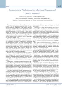 en1  Editorial Computational Techniques for Infectious Diseases and Clinical Research