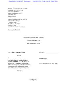 Columbia River Gorge / Clean Water Act / Water law in the United States / Riverkeeper / Columbia River / Bonneville Dam / McNary Dam / John Day Dam / Concentrated Animal Feeding Operations / Oregon / Washington / Geography of the United States