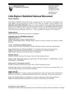 National Park Service U.S. Department of the Interior Little Bighorn Battlefield National Monument 756 Battlefield Tour Rd