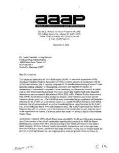 Charles L. Hofacre, Secretav-Treasurer of AAAP 953 College Station Rd.; Athens, GA[removed]Phone: ([removed]; Fax: ([removed]E-mail: [removed] September 2, 2004