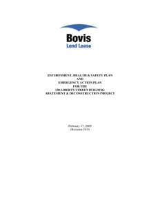 ENVIRONMENT, HEALTH & SAFETY PLAN AND EMERGENCY ACTION PLAN FOR THE 130 LIBERTY STREET BUILDING ABATEMENT & DECONSTRUCTION PROJECT