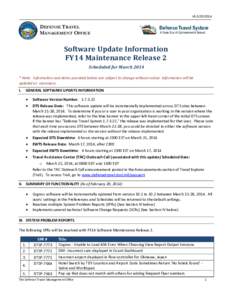 V6,[removed]DEFENSE TRAVEL MANAGEMENT OFFICE  Software Update Information