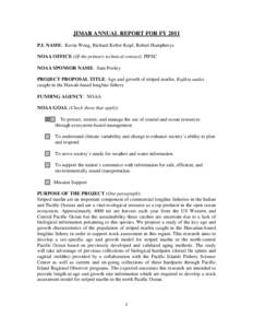 Fish anatomy / Stock assessment / Otolith / Longline fishing / Marlin /  Texas / Fishing / Fish / Fisheries science