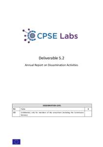 Deliverable 5.2 Annual Report on Dissemination Activities DISSEMINATION LEVEL PU