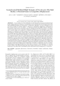 Semiochemical-mediated flight strategies of two invasive elm bark beetles: A potential factor in competitive displacement