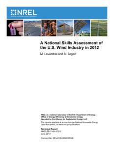 National Skills Assessment of the U.S. Wind Industry in 2012