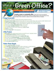 What is a  Green Office? Sustainable Living  www.pinellascountyextension.org