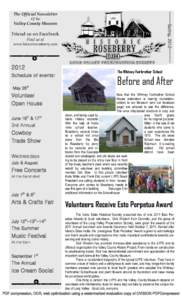 ———Spring, 2012———-  The Official Newsletter Of the  Valley County Museum