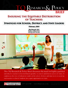 TQ Research & Policy  brief Ensuring the Equitable Distribution