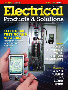 Feature • SUMMIT TECHNOLOGY  ELECTRICAL TESTING AND NFPA 70E: Meters with Bluetooth and Cat IV Rating are Safest