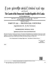 Northern Province /  Sri Lanka / Sri Lanka / Asia / Indian Ocean / Political geography / Provinces of Sri Lanka / G. A. Chandrasiri / Sinhalese people