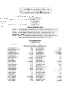LIST OF INTERNATIONAL AUTHORS, CONTRIBUTORS, AND REVIEWERS Assessment Cochairs Ayité-Lô Nohende Ajavon Daniel L. Albritton Gérard Mégie