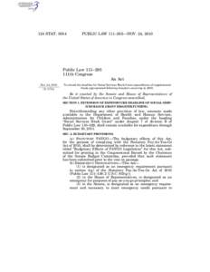 124 STAT[removed]PUBLIC LAW 111–285—NOV. 24, 2010 Public Law 111–285 111th Congress