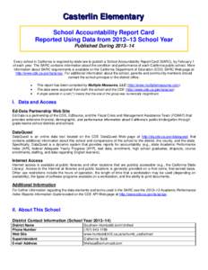 [removed]School Accountability Report Card