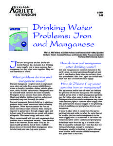 L[removed]Drinking Water Problems: Iron and Manganese