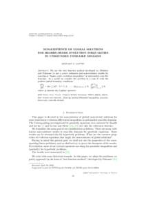 MOSCOW MATHEMATICAL JOURNAL Volume 3, Number 1, January–March 2003, Pages 63–84 NON-EXISTENCE OF GLOBAL SOLUTIONS FOR HIGHER-ORDER EVOLUTION INEQUALITIES IN UNBOUNDED CONE-LIKE DOMAINS