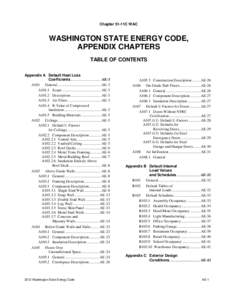 2012 Washington State Energy Code, Appendix Chapters