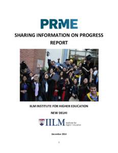 SHARING INFORMATION ON PROGRESS REPORT IILM INSTITUTE FOR HIGHER EDUCATION NEW DELHI