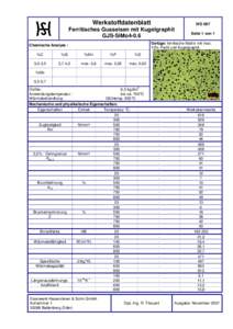 Werkstoffdatenblatt  WD 007 Ferritisches Gusseisen mit Kugelgraphit GJS-SiMo4-0.6