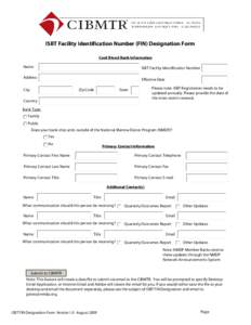 ISBT Facility Identification Number (FIN) Designation Form (PDF)