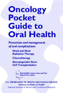 Oncology Pocket Guide to Oral Health Prevention and management of oral complications