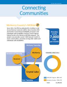 Connecting Communities SETTING IDEAS IN MOTION  McHenry County’s MCRide