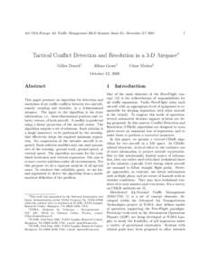 4th USA/Europe Air Traffic Management R&D Seminar Santa Fe, DecemberTactical Conflict Detection and Resolution in a 3-D Airspace∗ Gilles Dowek†