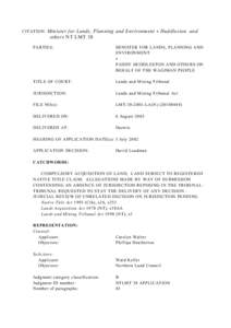 Conscientious objection / Conscientious objector / Conscription / Nonviolence / Native Title Act / Eminent domain / National Native Title Tribunal / Government of Australia / Australia / Politics of Australia / Native title legislation in Australia / Australian property law