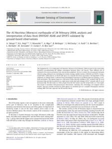 The Al Hoceima (Morocco) earthquake of 24 February 2004, analysis and interpretation of data from ENVISAT ASAR and SPOT5 validated by ground-based observations