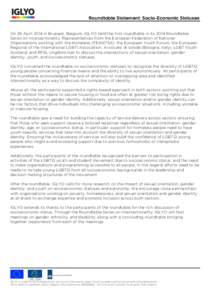    	
   Roundtable Statement: Socio-Economic Statuses  	
  