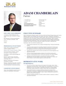ADAM CHAMBERLAIN Partner T[removed]F[removed]Toronto; [removed]