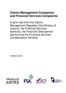 Claims Management Companies and Financial Services Complaints
