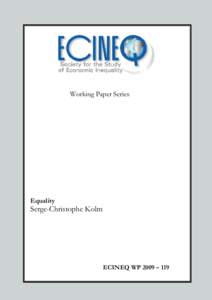 Working Paper Series  Equality Christophe Kolm K