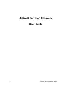 Active@ Partition Recovery User Guide 1  Active@ Partition Recovery Guide