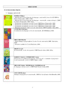 BIBLIOGRAPHIE ! OUVRAGES DIDACTIQUES : 