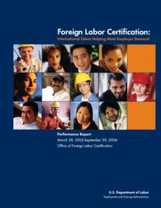 Table of Contents Foreword from the Assistant Secretary ................................................................... iii  ETA Certifying Positions Available for Foreign Workers ..................................