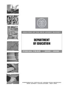 ANALYSIS OF THE NEW JERSEY BUDGET  DEPARTMENT OF EDUCATION FISCAL YEAR