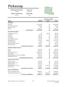 Pickaway 2006 Population Estimate 53,606 County Seat Circleville