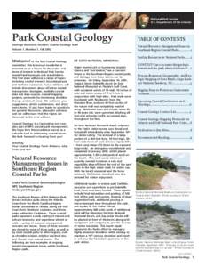 National Park Service U.S. Department of the Interior Park Coastal Geology Geologic Resources Division, Coastal Geology Team Volume 1, Number 1, Fall 2002
