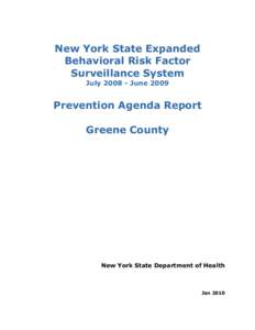 New York State Expanded Behavioral Risk Factor Surveillance System Final Report July 2008-June 2009 for Greene County