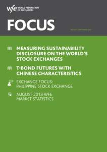 Investment / Corporate governance / Integrated reporting / Global Reporting Initiative / Tel Aviv Stock Exchange / Stock exchange / U.S. Securities and Exchange Commission / Environmental /  Social and Corporate Governance / World Federation of Exchanges / Business / Stock market / Financial economics