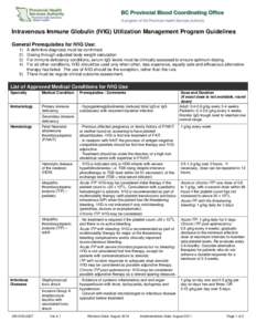 IVIG Utilization Management Program Guidelines