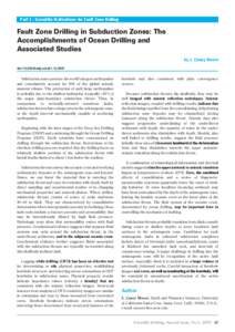 Part 1 : Scientific Motivations for Fault Zone Drilling  Fault Zone Drilling in Subduction Zones: The Accomplishments of Ocean Drilling and Associated Studies by J. Casey Moore