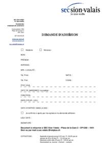 Demande d'admission sec