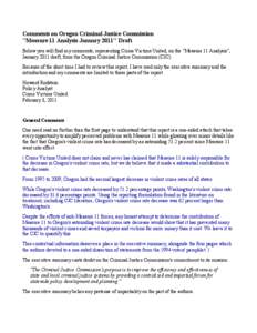 Crime / Oregon Ballot Measure 11 / Criminal law / Mandatory sentencing / Victimology / Oregon Criminal Justice Commission / Sentence / Oregon Ballot Measure 61 / Criminology / Government of Oregon / Law