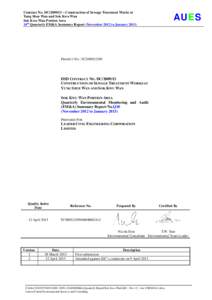 AUES  Contract No. DC[removed] – Construction of Sewage Treatment Works at Yung Shue Wan and Sok Kwu Wan Sok Kwu Wan Portion Area 10th Quarterly EM&A Summary Report (November 2012 to January 2013)